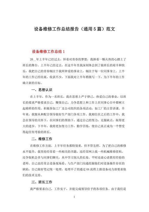 维修前后总结报告_以某公司设备维修为例